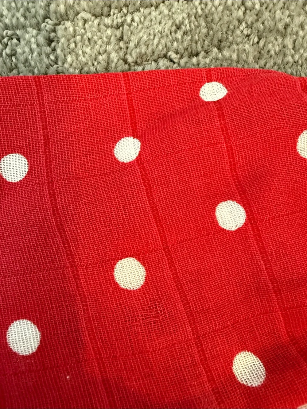 Angel Dear Red and White Polka Dot Long-Sleeve Baby One-Piece
